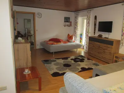 Ein Bett oder Betten in einem Zimmer der Unterkunft Ferienwohnung Sabine