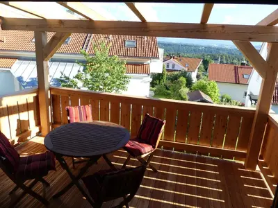 Ein Balkon oder eine Terrasse in der Unterkunft Ferienwohnung Bergblick
