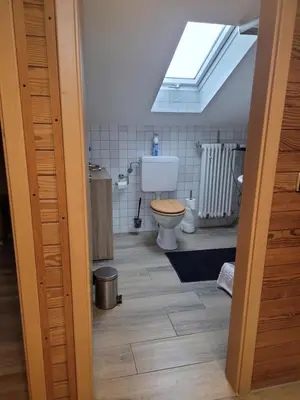 Ein Badezimmer in der Unterkunft Pension Schlafstuhl