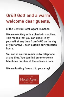 Grundriss der Unterkunft Central Hotel-Apart München