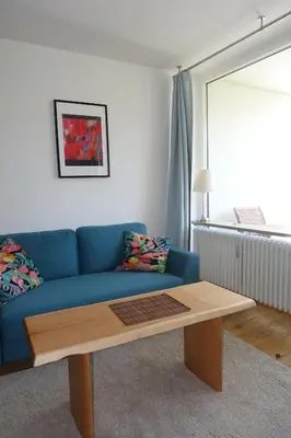 Ein Sitzbereich in der Unterkunft Nemos Paradies - TOP Lage am See und Sbahn