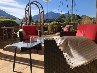 Ein allgemeiner Bergblick oder ein Berglick von des Hotels aus