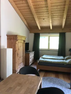 Ein Bett oder Betten in einem Zimmer der Unterkunft Ferienwohnung Übernberg