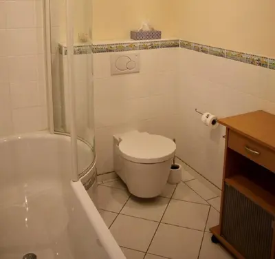 Ein Badezimmer in der Unterkunft Ferienwohnung Fanese