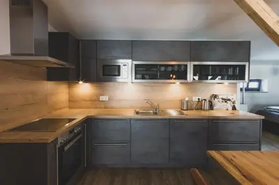 Küche/Küchenzeile in der Unterkunft Modernes Loft vor den Toren des Chiemgaus