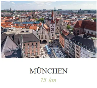 Ein allgemeiner Blick auf Ismaning oder ein Stadtblick von des Hotels aus