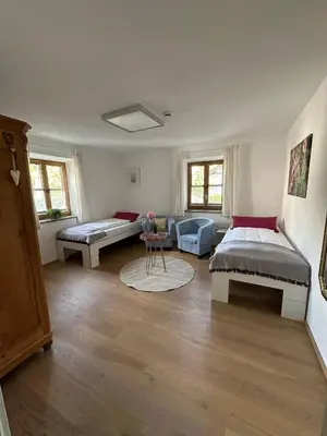 Ein Bett oder Betten in einem Zimmer der Unterkunft Naturhaus Luminus