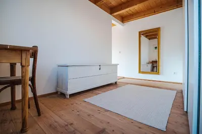 Ein Bett oder Betten in einem Zimmer der Unterkunft Naturhaus Luminus
