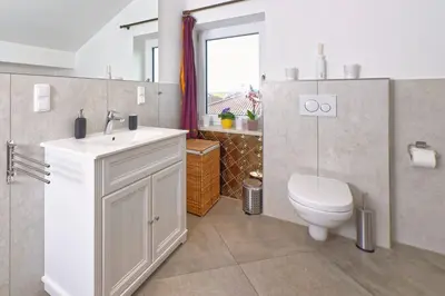 Ein Badezimmer in der Unterkunft FeWo Am Stocket