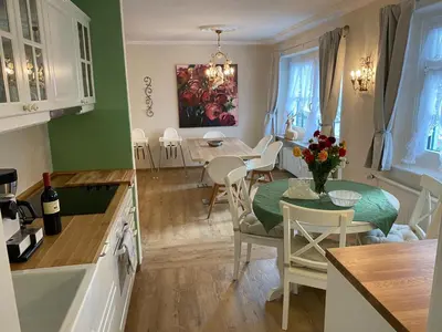 Ein Sitzbereich in der Unterkunft Ferienwohnung Giacomelli 4