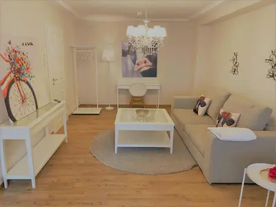 Ein Sitzbereich in der Unterkunft Ferienwohnung Giacomelli 4