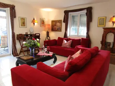 Ein Sitzbereich in der Unterkunft Chalet Valley