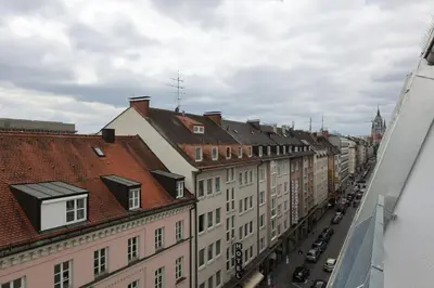 Ein allgemeiner Blick auf München oder ein Stadtblick von der Ferienwohnung aus