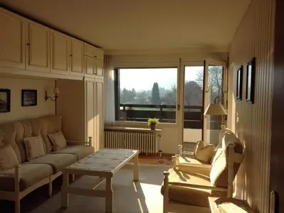 Ein Sitzbereich in der Unterkunft Alpenwohnanlage Lott