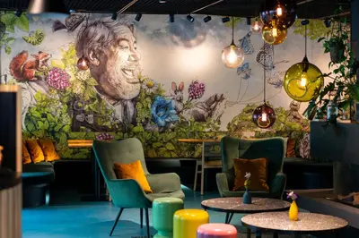 Ein Sitzbereich in der Unterkunft Cocoon Sendlinger Tor