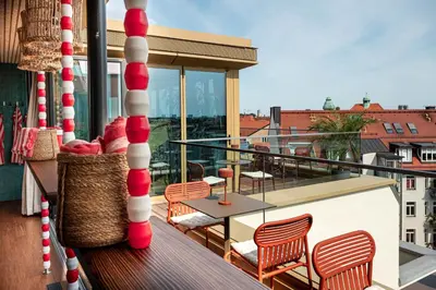 Ein Balkon oder eine Terrasse in der Unterkunft Cocoon Sendlinger Tor