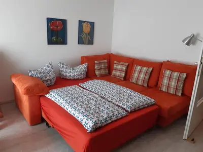 Ein Bett oder Betten in einem Zimmer der Unterkunft Ferienwohnung Hutzfeld Tammi