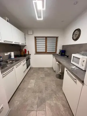 Küche/Küchenzeile in der Unterkunft Ferienwohnung Trissl