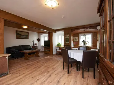 Ein Sitzbereich in der Unterkunft Ferienwohnung Beim Halt