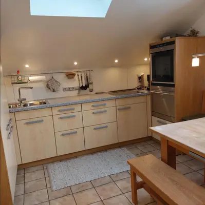 Küche/Küchenzeile in der Unterkunft Ferienwohnung Holzmaier