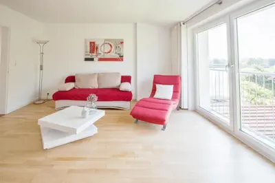 Ein Sitzbereich in der Unterkunft Traum-Ferienwohnung Alpenblick