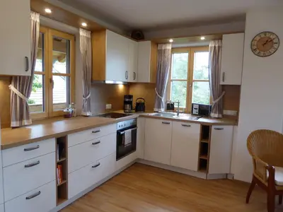 Küche/Küchenzeile in der Unterkunft Ferienwohnung Schreiner-Viehhausen