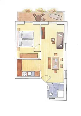 Grundriss der Unterkunft Ferienwohnung Rabe