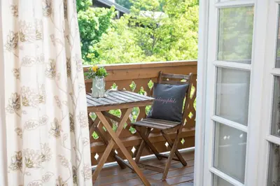 Ein Balkon oder eine Terrasse in der Unterkunft Ferienwohnungen Beim Plößl