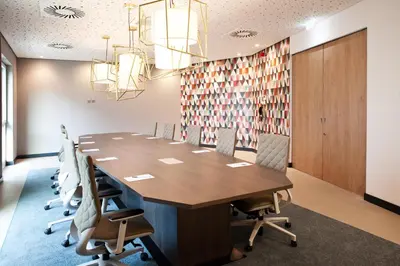 Der Geschäftsbereich oder Konferenzraum in der Unterkunft Hampton by Hilton Munich Airport South