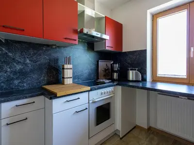 Küche/Küchenzeile in der Unterkunft Ferienwohnung Landurlaub