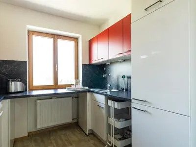 Küche/Küchenzeile in der Unterkunft Ferienwohnung Landurlaub