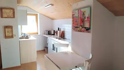 Küche/Küchenzeile in der Unterkunft Ferienwohnung Landurlaub