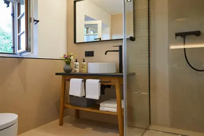 Ein Badezimmer in der Unterkunft Aschbacher Hof