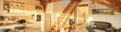 Küche/Küchenzeile in der Unterkunft Ferienwohnung 