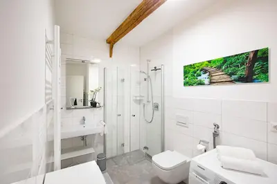 Ein Badezimmer in der Unterkunft Ferienwohnung 