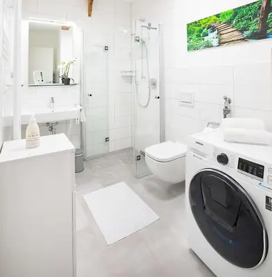 Ein Badezimmer in der Unterkunft Ferienwohnung 