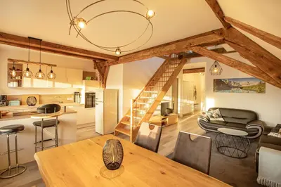 Küche/Küchenzeile in der Unterkunft Ferienwohnung 