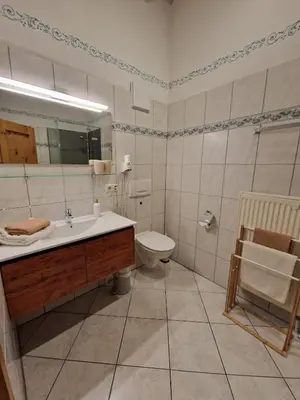 Ein Badezimmer in der Unterkunft Wachingerhof