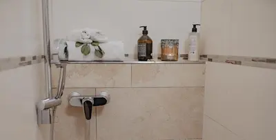 Ein Badezimmer in der Unterkunft Landgut zur Mühle