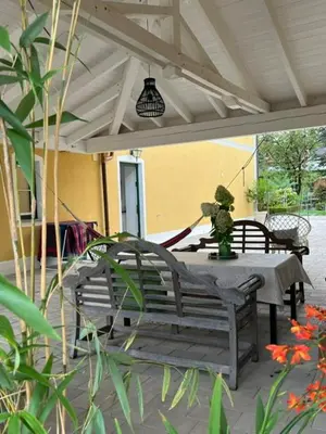 Ein Sitzbereich in der Unterkunft Landgut zur Mühle