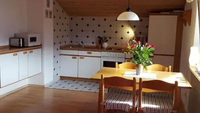 Küche/Küchenzeile in der Unterkunft Ferienwohnung Altendorfer