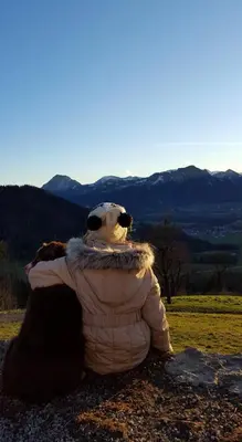 Ein allgemeiner Bergblick oder ein Berglick von der Ferienwohnung aus