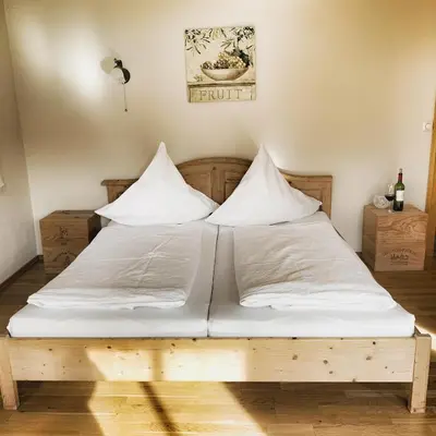 Ein Bett oder Betten in einem Zimmer der Unterkunft Ferienwohnung Kathi