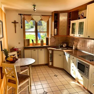 Küche/Küchenzeile in der Unterkunft Ferienwohnung Kathi