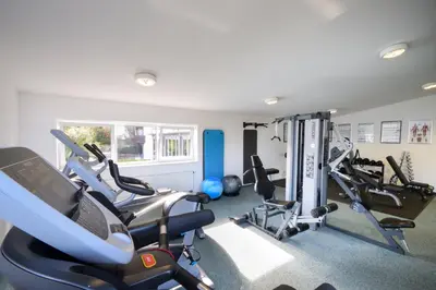 Das Fitnesscenter und/oder die Fitnesseinrichtungen in der Unterkunft Hotel Seeblick