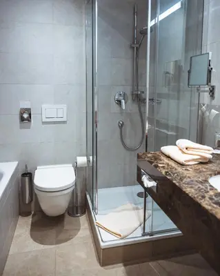 Ein Badezimmer in der Unterkunft Hotel Seeblick