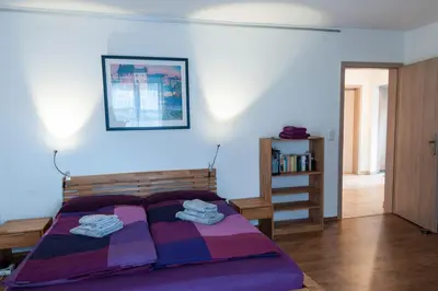 Ein Bett oder Betten in einem Zimmer der Unterkunft Haus an der Kräuterwiese