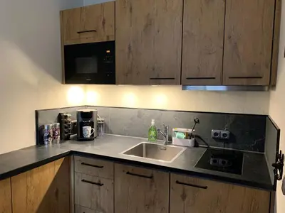 Küche/Küchenzeile in der Unterkunft Ferienwohnung Theresa