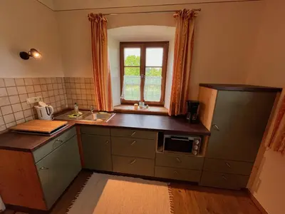 Küche/Küchenzeile in der Unterkunft Sprenghof