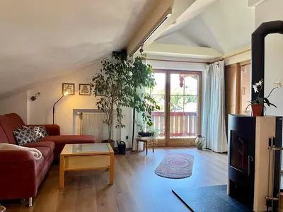Ein Sitzbereich in der Unterkunft Haus Oberland